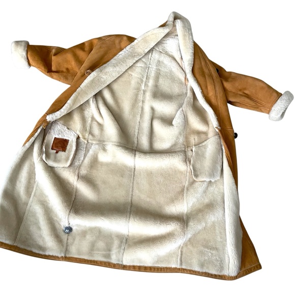 Vintage Overland Sheepskin Longline Coat Genuine Shearling Boho Western Winter - Picture 10 of 15